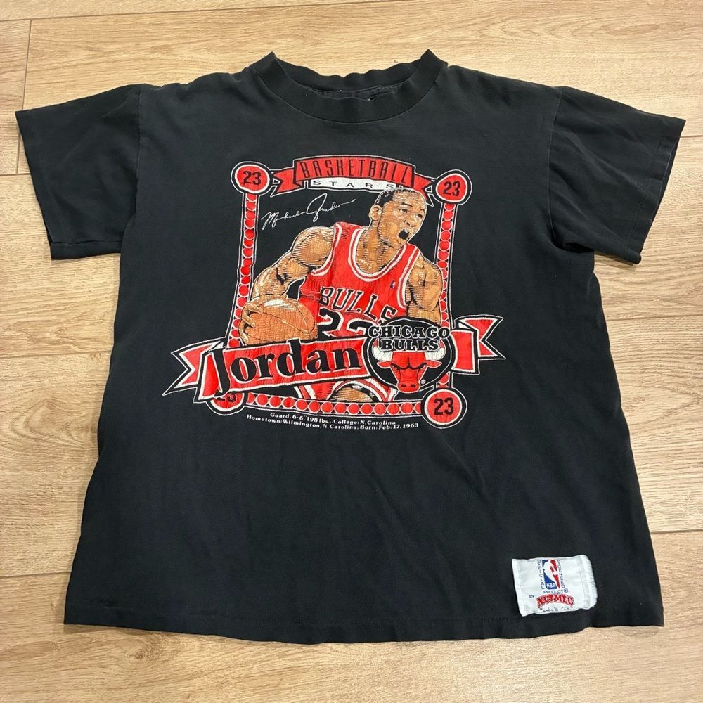 Vintage Nutmeg Mills Michael Jordan Youth Chicago Bulls Tshirt Size L